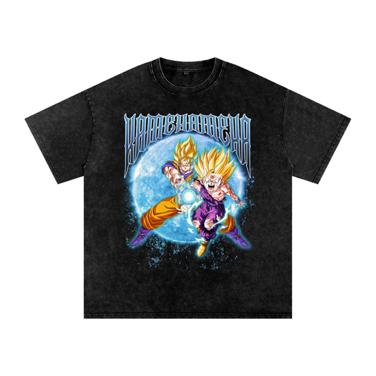 Goku x Gohan Vintage Oversized T Shirt - Kamehameha