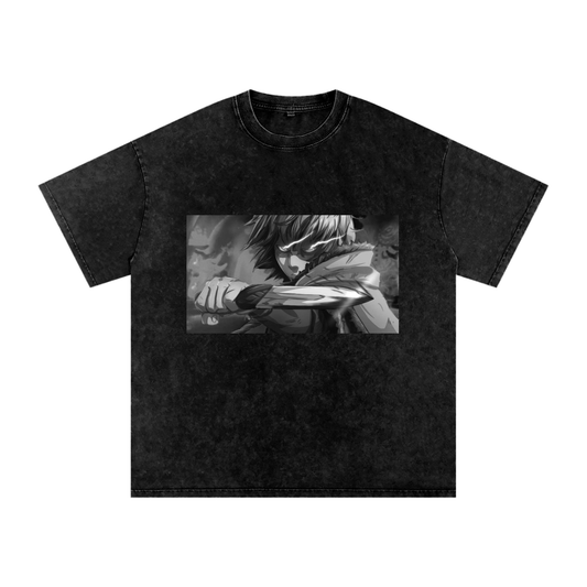 Vinland Saga Vintage Oversized T Shirt - Thorfinn's Rage Greyscale